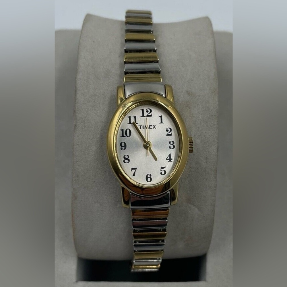 Vintage Timex Women's Watch T2M570 Two-Tone Stainless Steel Expansion Band